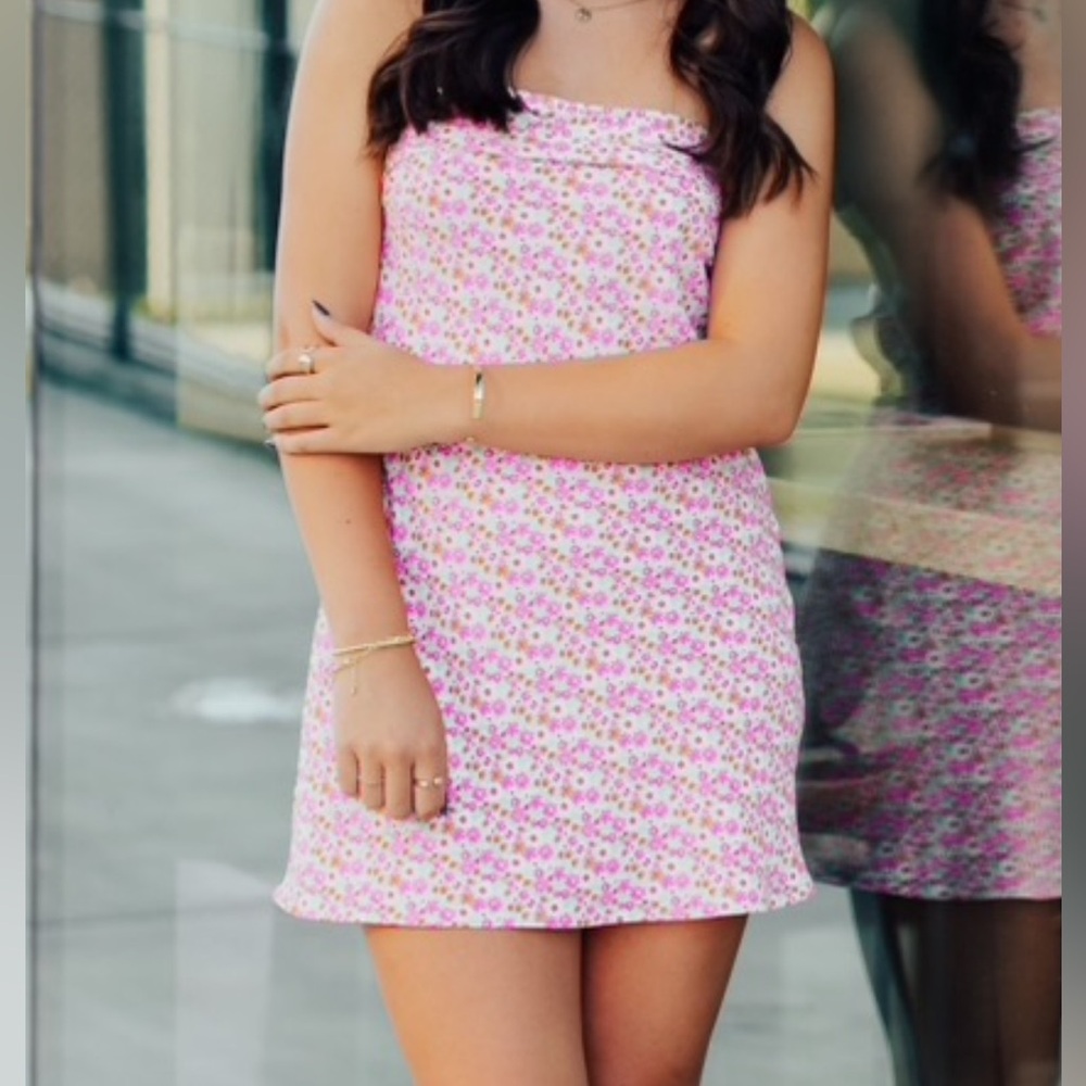 Floral Pink Mini Skirt